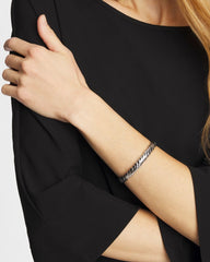 Chico's Online Silver Thin Twist Stretch Bracelet