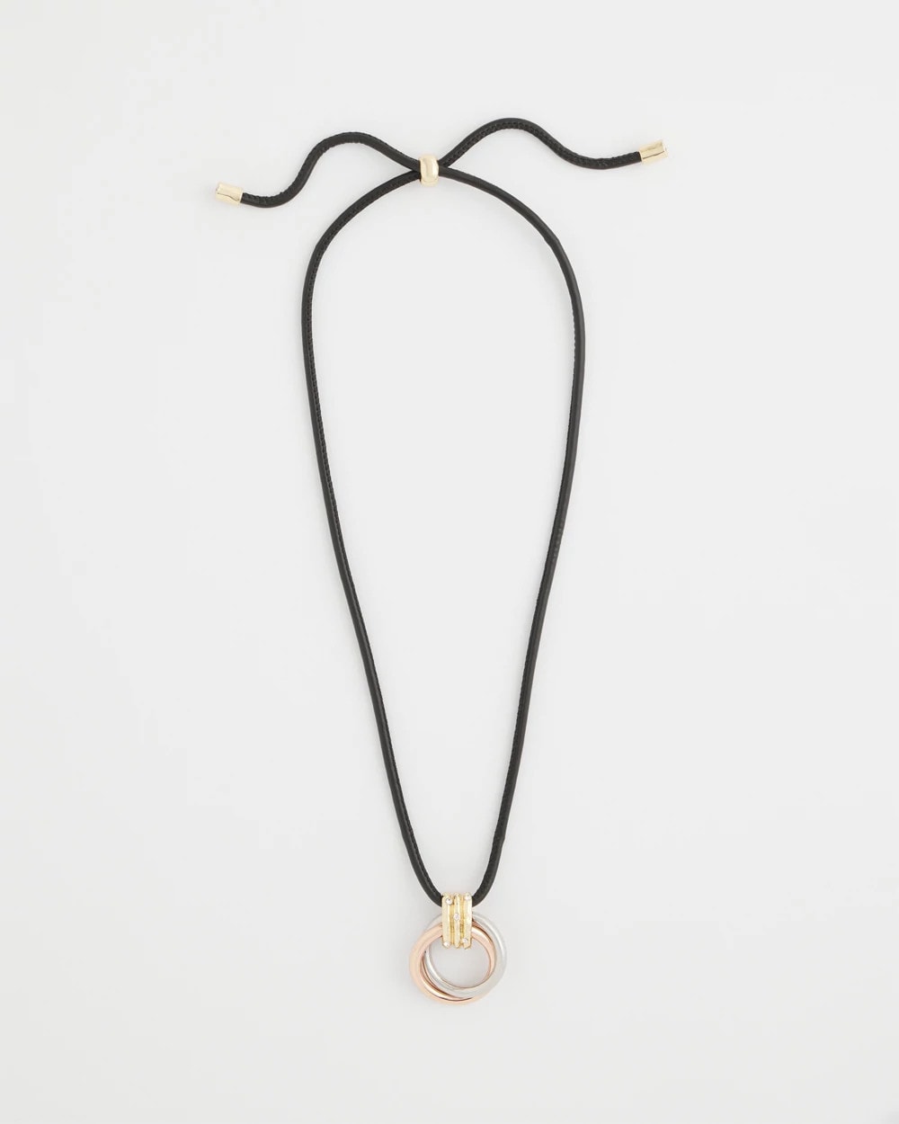 Chico's Sale Mixed Metals Adjustable Tri-Tone Pendant Necklace