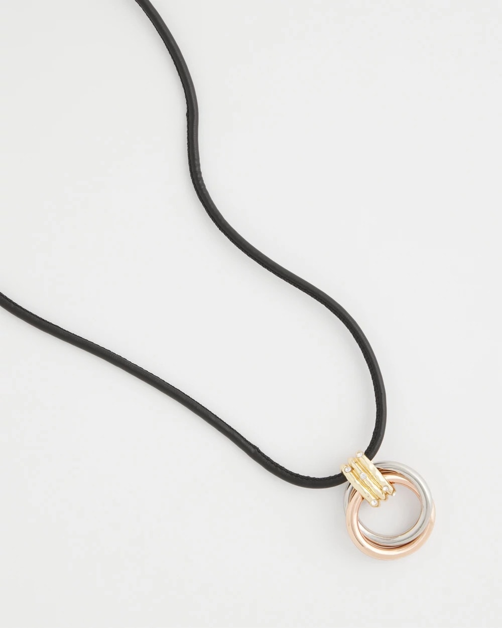 Chico's Sale Mixed Metals Adjustable Tri-Tone Pendant Necklace