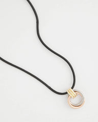 Chico's Sale Mixed Metals Adjustable Tri-Tone Pendant Necklace