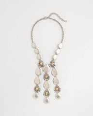 Chico's Outlet Mixed Metals Island Metal Linear Necklace