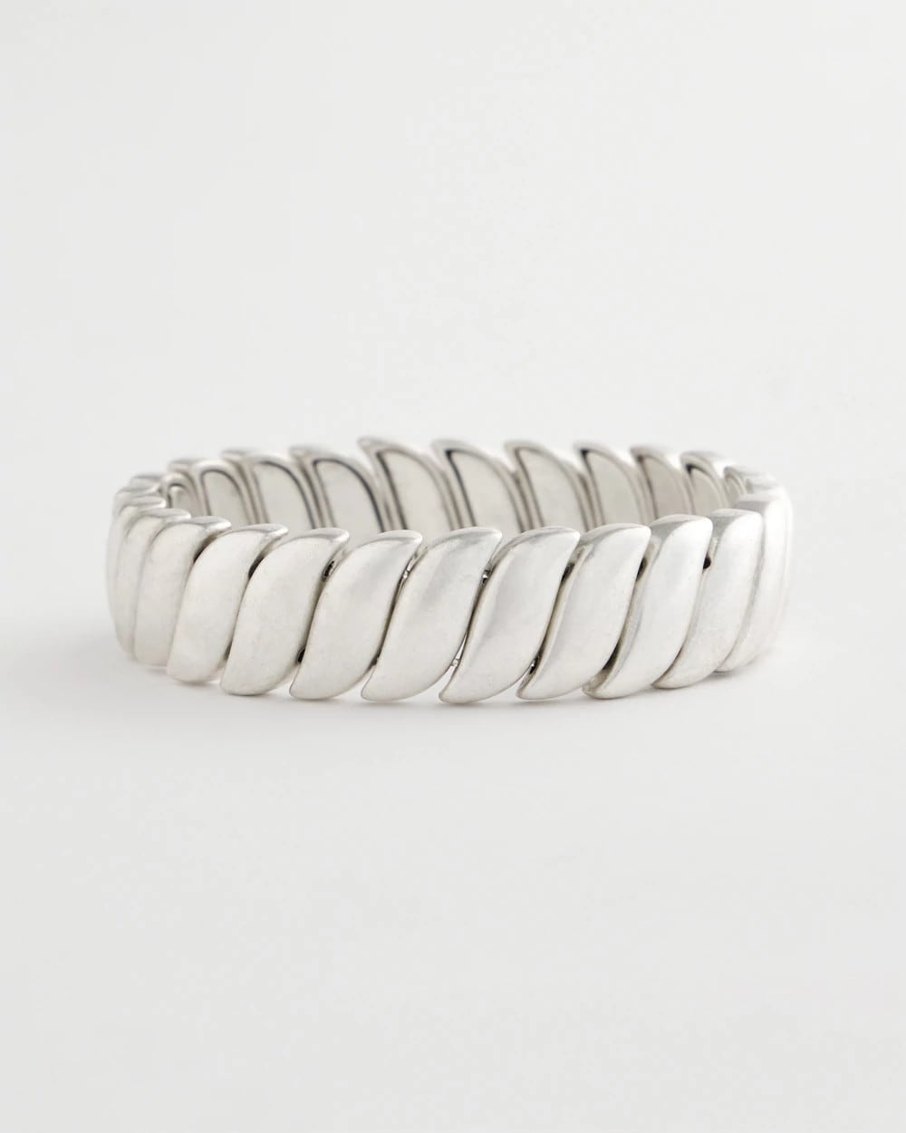 Chico's On Sale Silver Matte Twist Stretch Bracelet