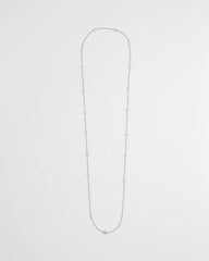 Chico's Discount Silver Fine Crystal Long Chain Necklace