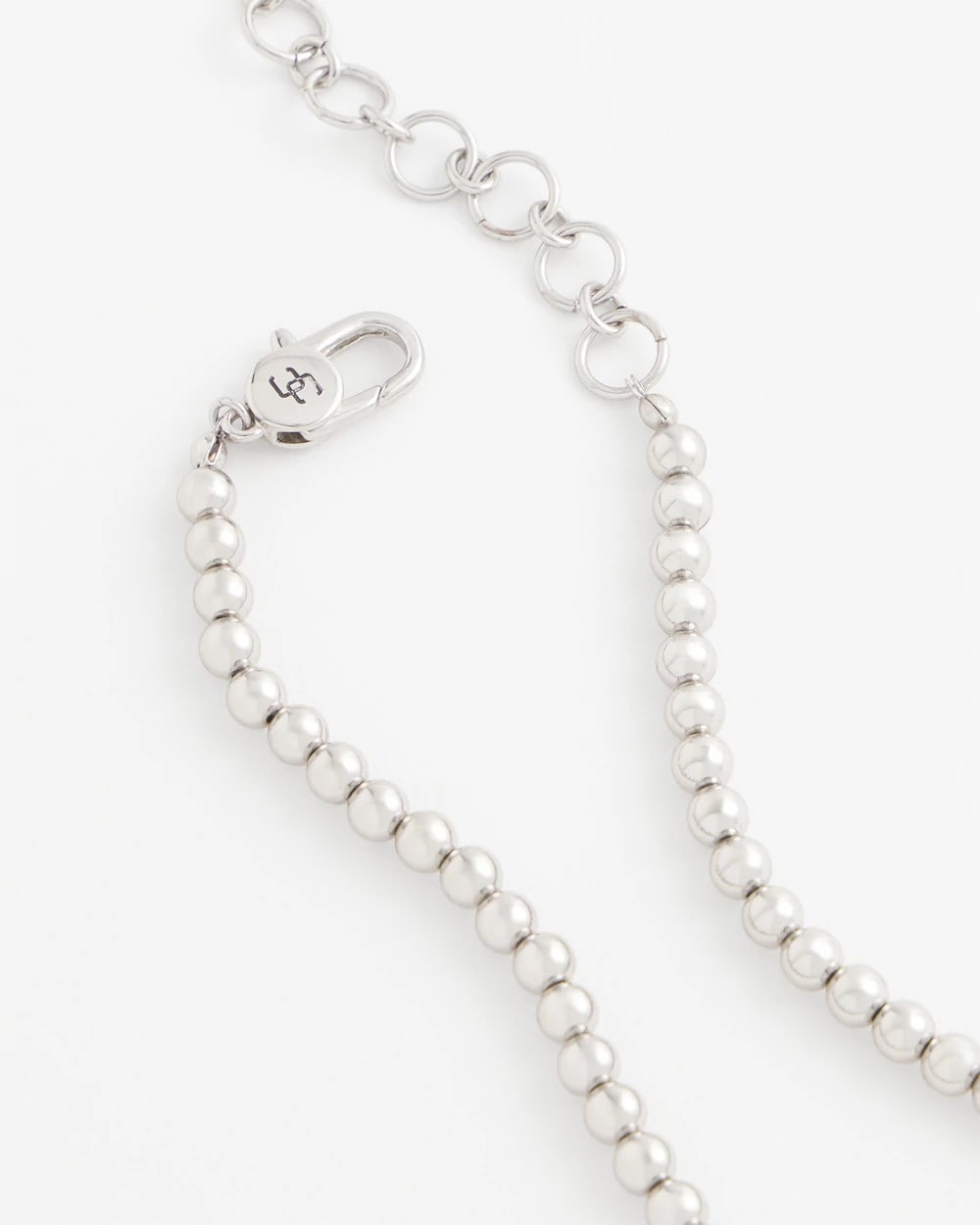 Chico's Outlet Silver Silvertone Beaded Necklace