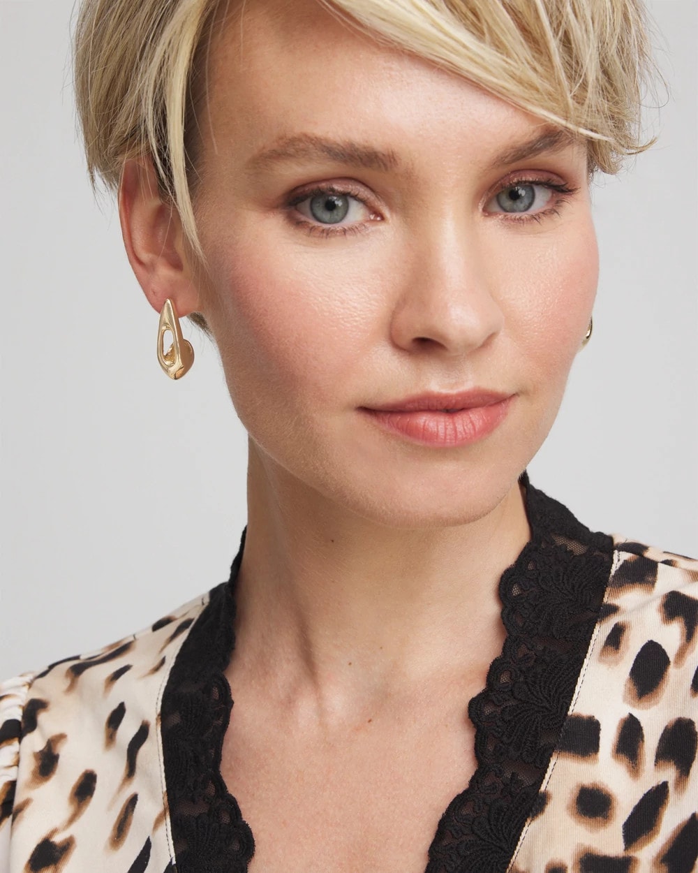 Chico's On Sale Gold Gold Puff Hoop Earrings