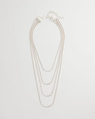 Chico's For Sale Silver Multi-Layer Snake Chain Necklace
