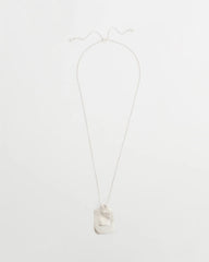Chico's Sale Silver Adjustable Square Pendant Necklace