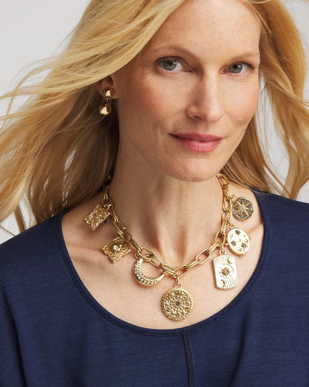 Chico's Outlet Gold Gold Celestial Charm Necklace