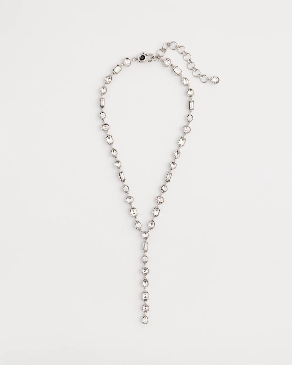 Chico's On Sale Silver Bezel Set Silvertone Y-Necklace
