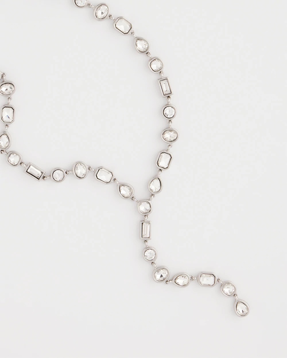 Chico's On Sale Silver Bezel Set Silvertone Y-Necklace