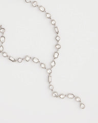 Chico's On Sale Silver Bezel Set Silvertone Y-Necklace