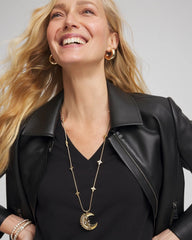 Chico's Online Gold Gold Moon Pendant Necklace