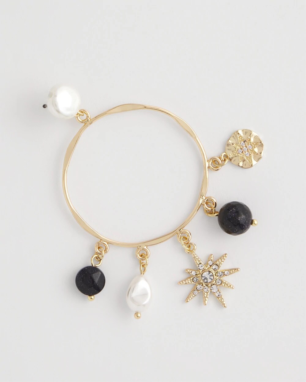 Chico's Discount Gold Starry Night Charm Hoop Earrings