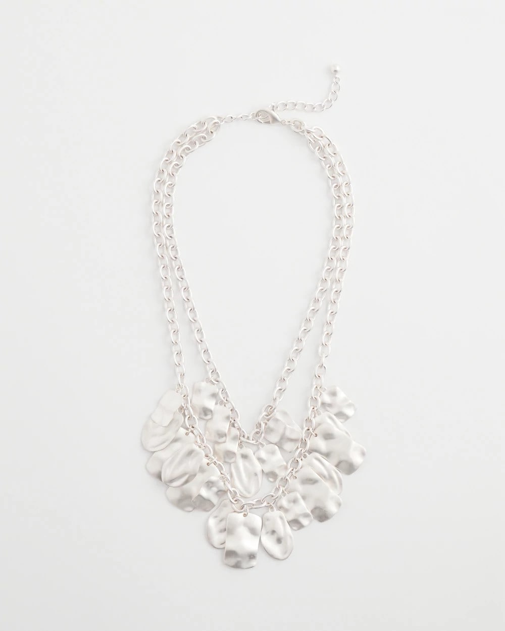 Chico's On Sale Silver Double Square Charm Pendant Necklace