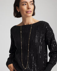 Chico's For Sale Gold Fine Crystal Long Chain Necklace