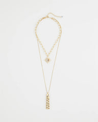Chico's Online Gold Convertible Zodiac Pendant Necklace