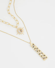 Chico's Online Gold Convertible Zodiac Pendant Necklace