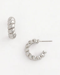 Chico's Outlet Silver No Droop® Silvertone Twisted Hoop Earrings