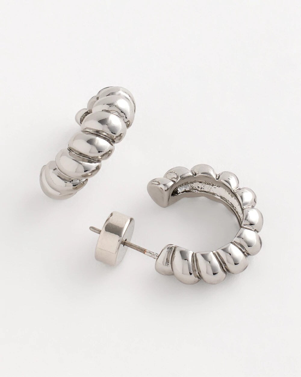 Chico's Outlet Silver No Droop® Silvertone Twisted Hoop Earrings