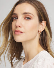 Chico's On Sale Gold Goldtone Cubic Zirconia Hoop Earrings