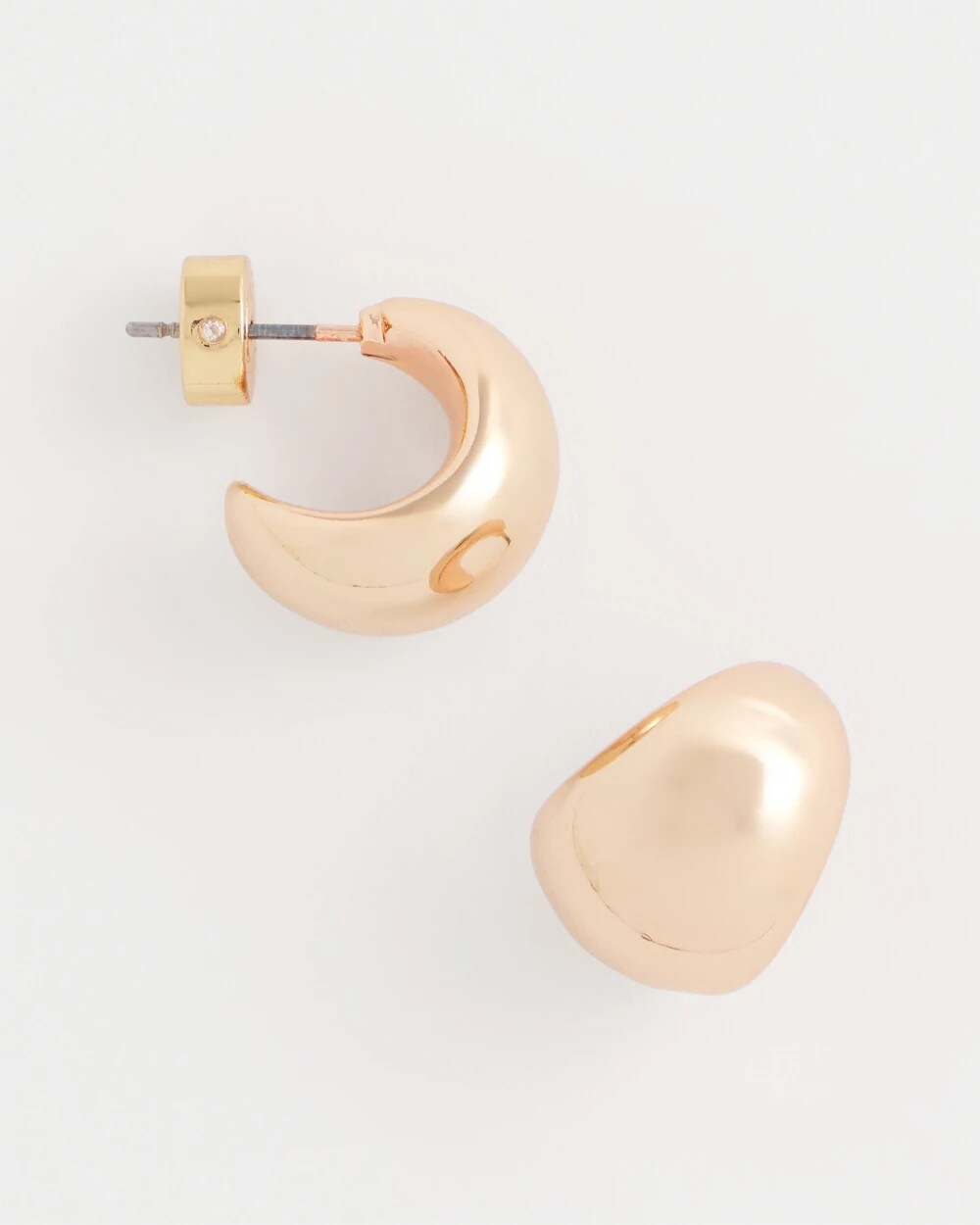 Chico's For Sale Mixed Metals Rose Gold Huggie Hoop Earrings