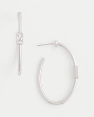 Chico's Online Silver Silver Oval Hoop Earrings