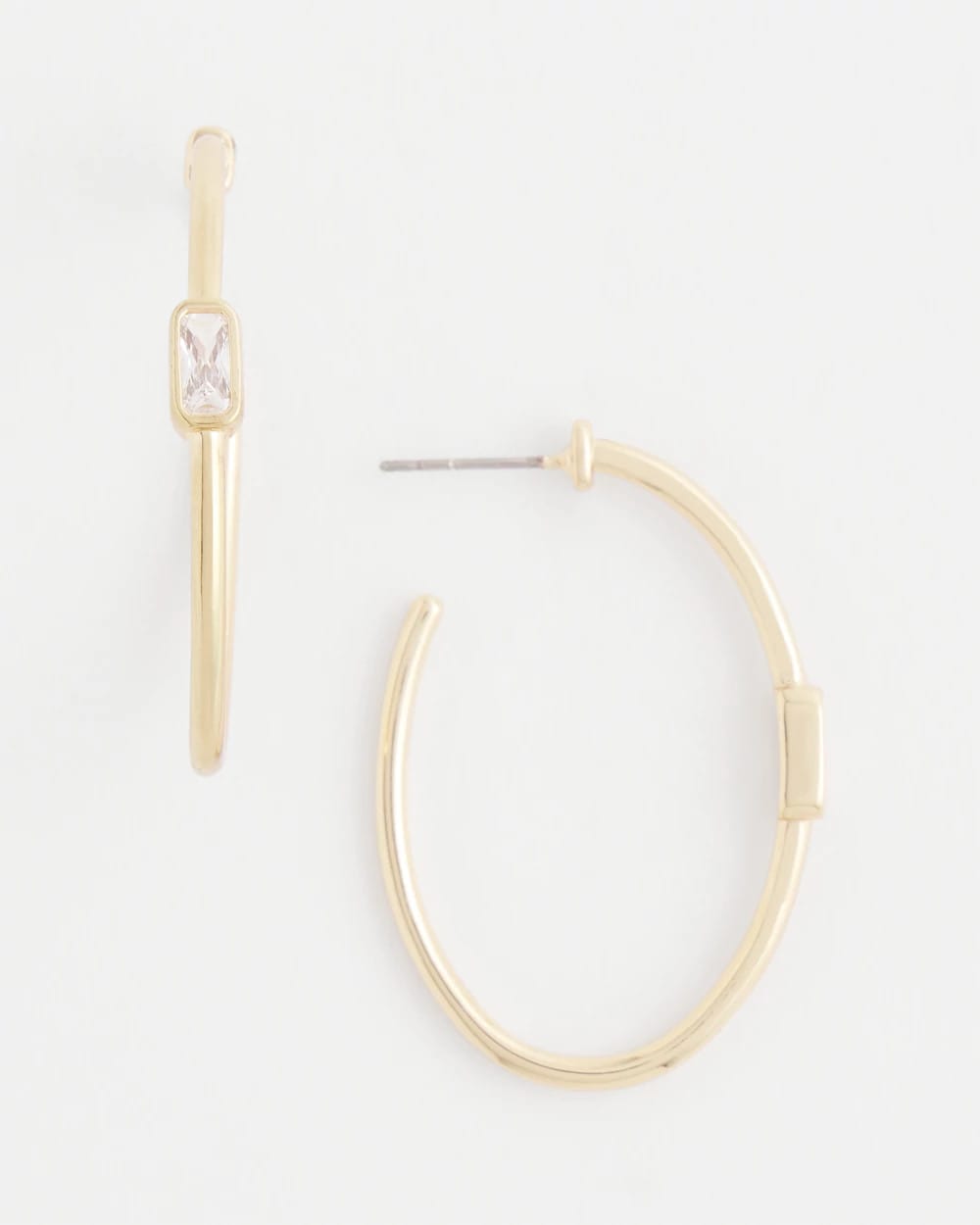 Chico's Discount Gold Gold Oval Hoop Earrings