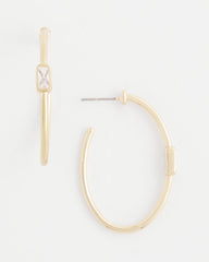 Chico's Discount Gold Gold Oval Hoop Earrings