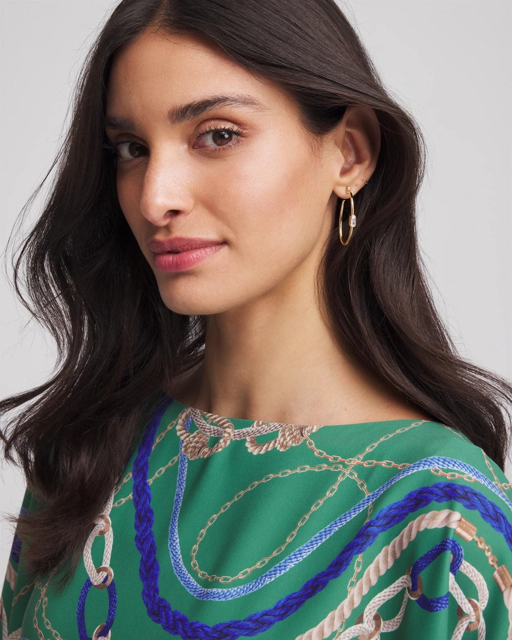 Chico's Discount Gold Gold Oval Hoop Earrings