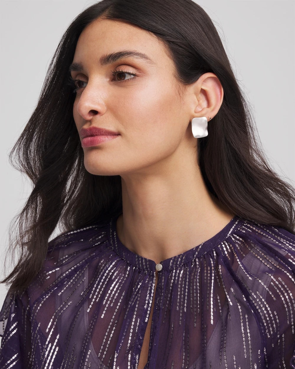 Chico's On Sale Silver Square Oversized Stud Earrings