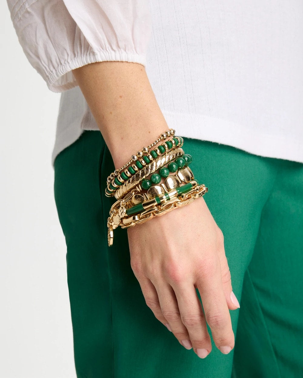 Chico's For Sale Green Green Jade Stone Charm Bracelet