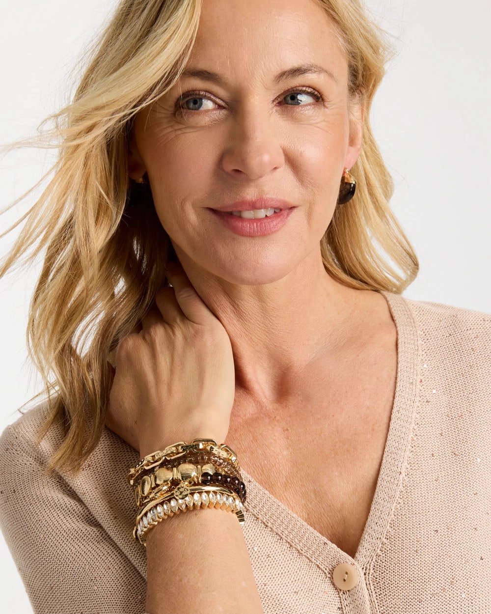Chico's Online Neutral Neutral Link Charm Bracelet