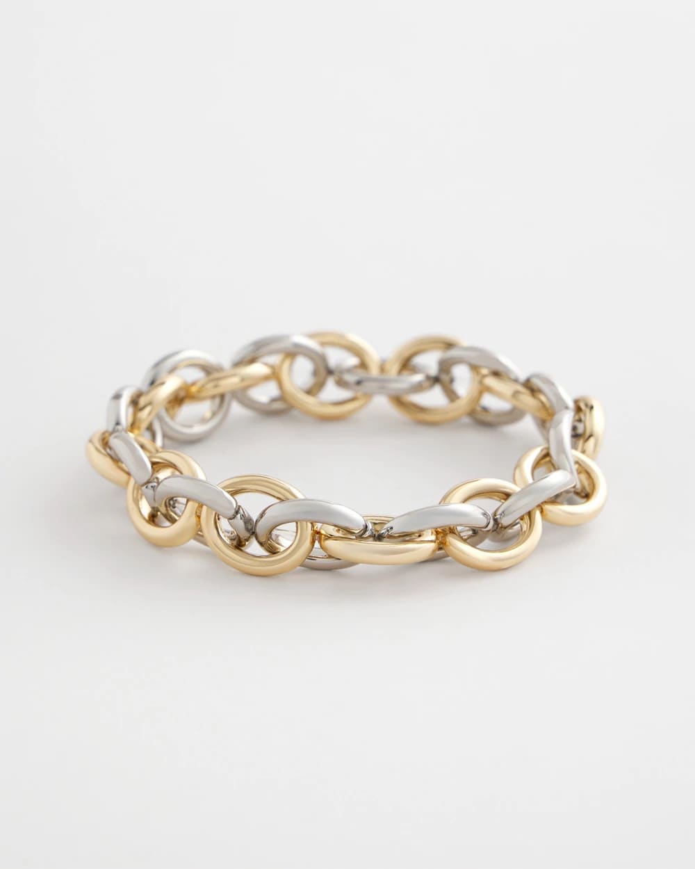 Chico's Discount Mixed Metals Open Link Stretch Bracelet