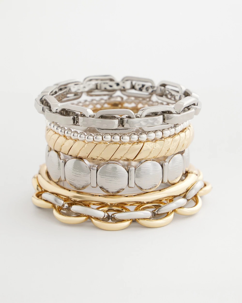 Chico's Discount Mixed Metals Open Link Stretch Bracelet