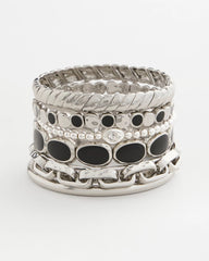 Chico's On Sale Black Black Mini Circle Stretch Bracelet