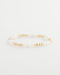 Chico's Sale Pearl Goldtone Bead Stretch Bracelet
