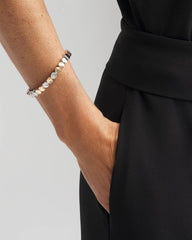 Chico's Outlet Mixed Metals Silver & Gold Tone Round Stretch Bracelet