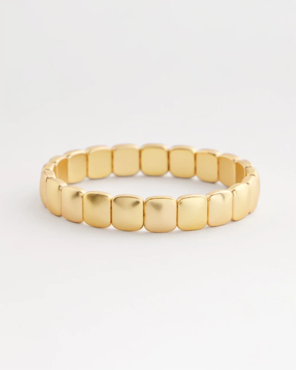 Chico's On Sale Gold Golden Matte Square Stretch Bracelet