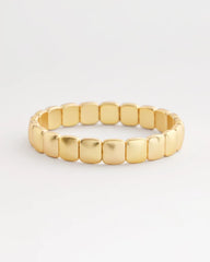 Chico's On Sale Gold Golden Matte Square Stretch Bracelet