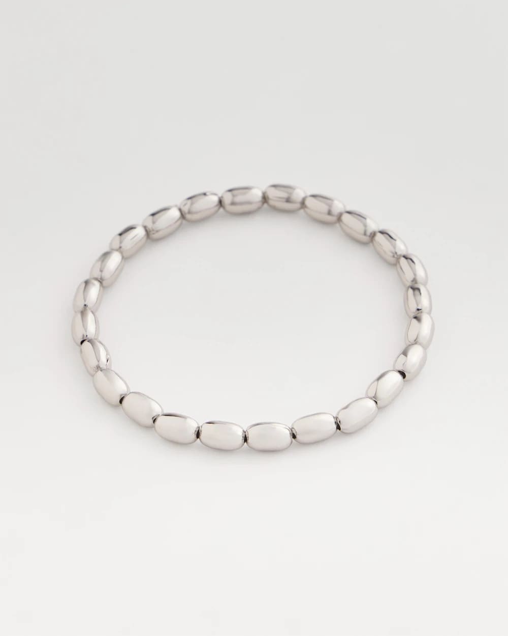 Chico's For Sale Silver Silvertone Oval Beaded Stretch Bracelet