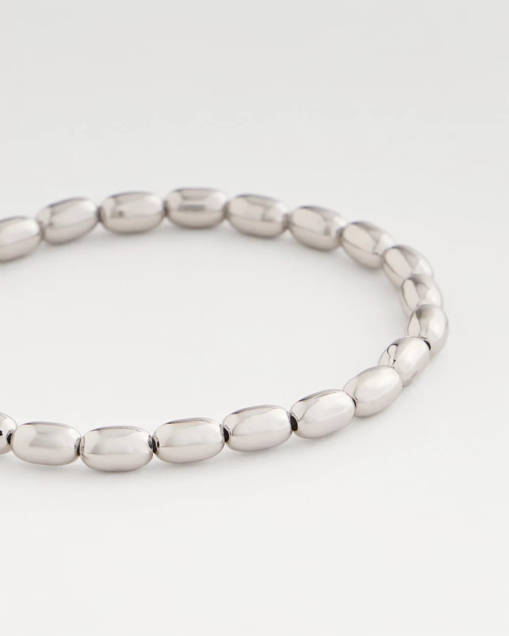 Chico's For Sale Silver Silvertone Oval Beaded Stretch Bracelet