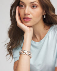 Chico's Online Silver Silvertone Link Chain Bracelet