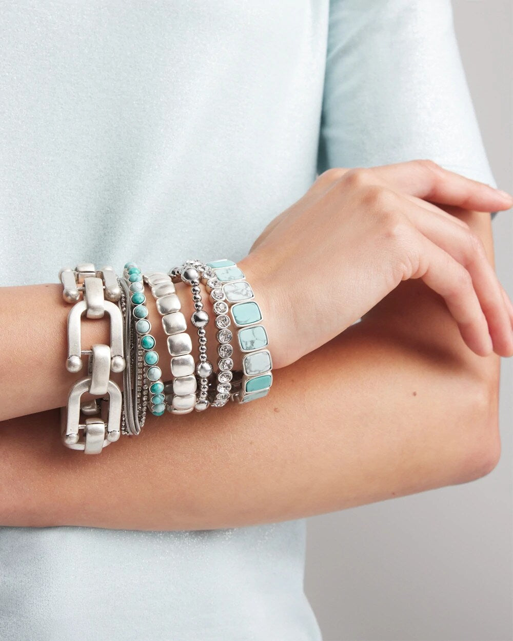Chico's Online Silver Silvertone Link Chain Bracelet