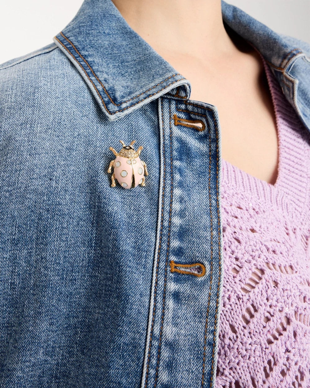 Chico's On Sale Pink Lady Bug Brooch