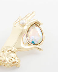 Chico's Online Gold Fortune Teller Gem Brooch