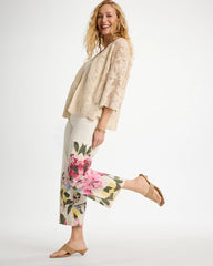 Chico's Online Natural Short Crochet Lace Kimono