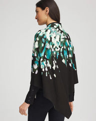 Chico's Online Dark Aqua Convertible Knit Boatneck Poncho