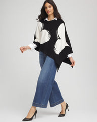 Chico's Discount Black Love Brush Convertible Sweater Poncho