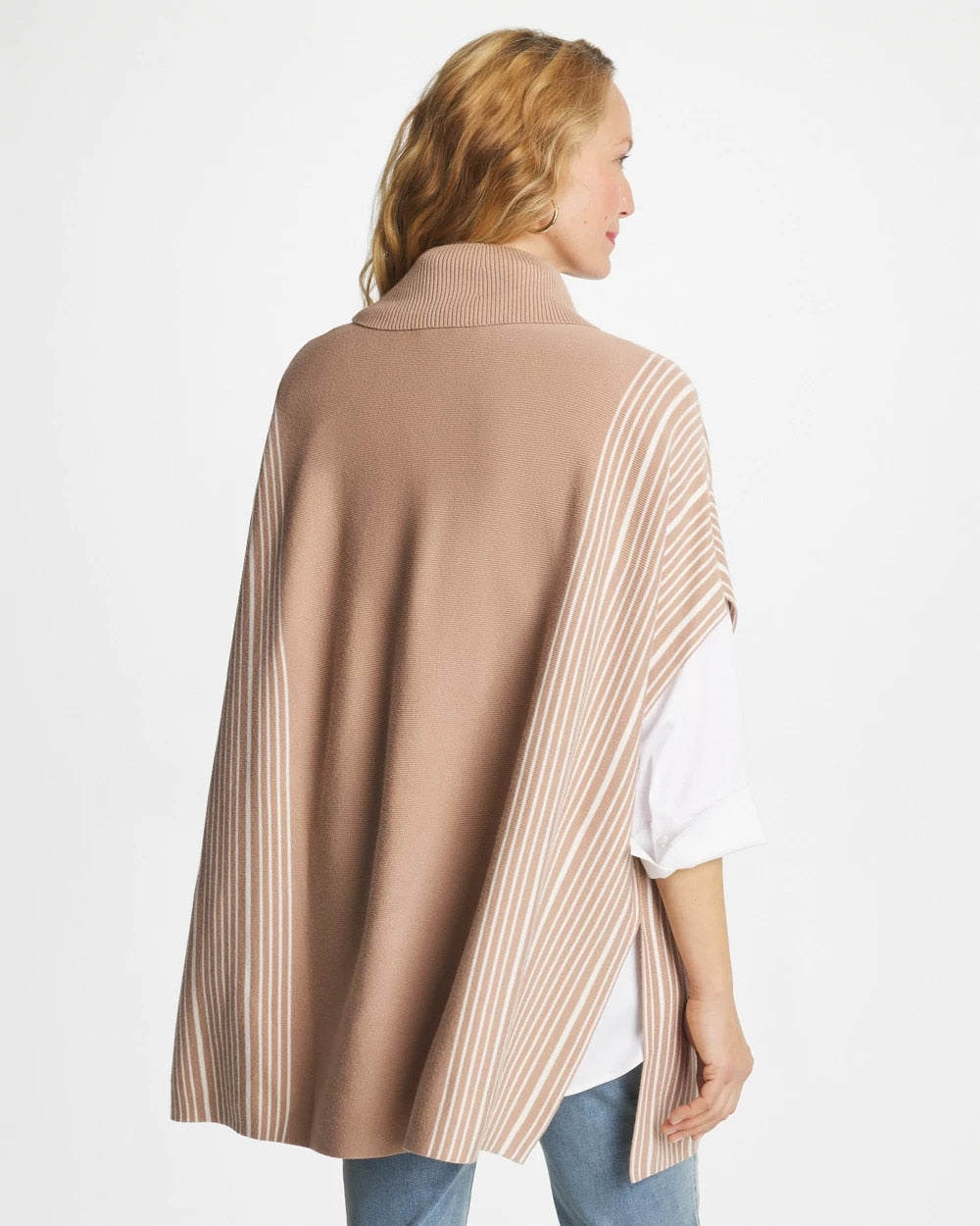 Chico's Outlet Vanilla Chai Turtleneck Sweater Poncho