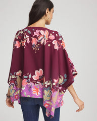 Chico's Sale Deep Chianti Printed Boatneck Pullover Poncho